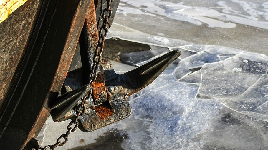 anchor, bug, rusty, ship accessories, port, shipping, ship's bow HD wallpaper