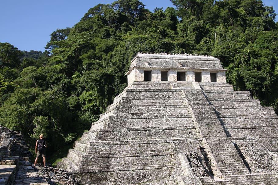 mexico, ruins, maya, archaeology, pyramid, chichen itza, palenque, HD wallpaper