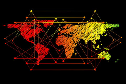 world map illustration, globe, network, connectedness, community HD wallpaper