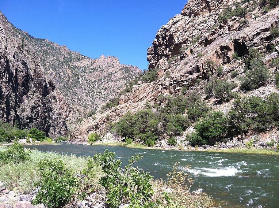 river, gorge, canyon, landscape, nature, scenic, rock, water HD wallpaper