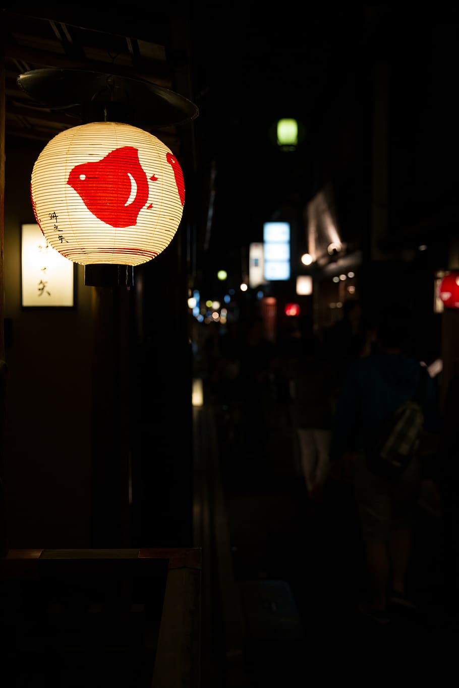 turned-on light desk lamp, lantern, dark, night, store, shop HD wallpaper