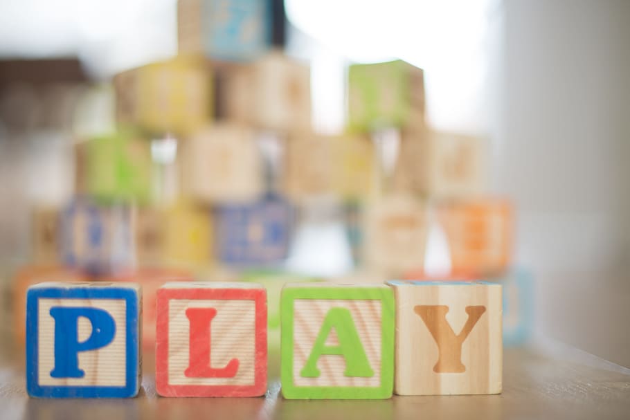 Depth of Field Photography of P, L, A, Y Wooden Letter Decors on Top of Beige Wooden Surface HD wallpaper