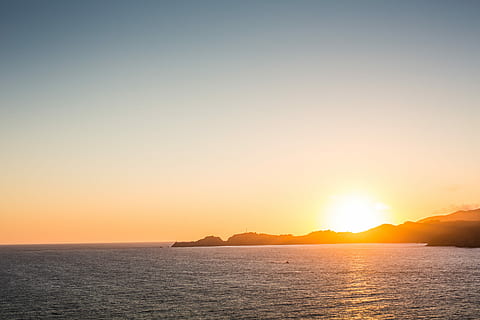 Beautiful Sunset Over the Oceanside, california, cloudless, evening HD wallpaper