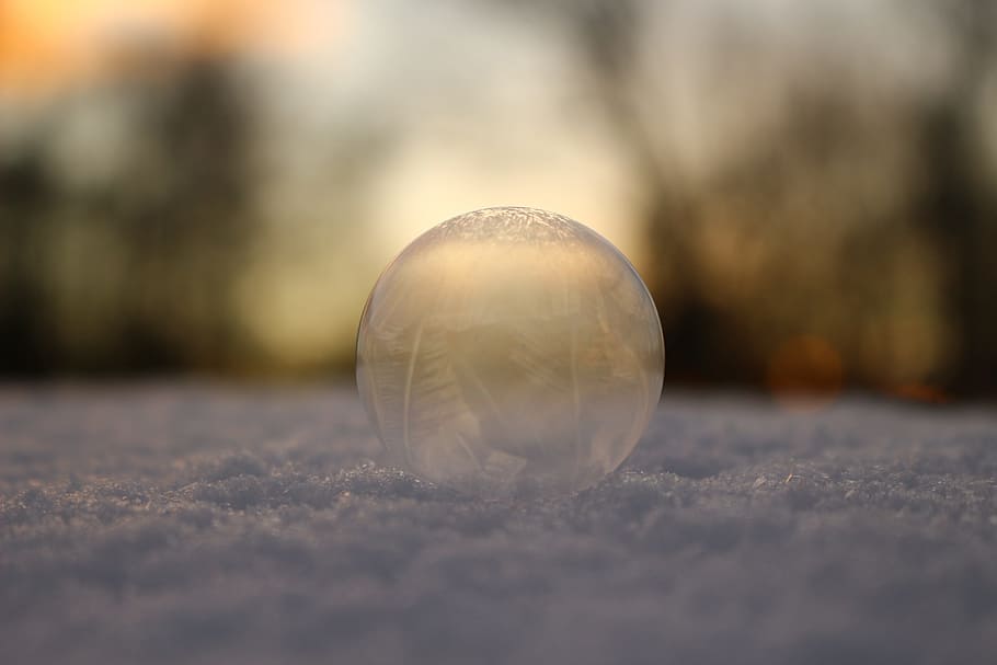 Snow, Soap Bubble, Frost, Winter, cold, frozen, hoarfrost, frosted HD wallpaper