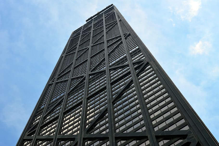 low-angle photo of black building at daytime, john hancock center, HD wallpaper
