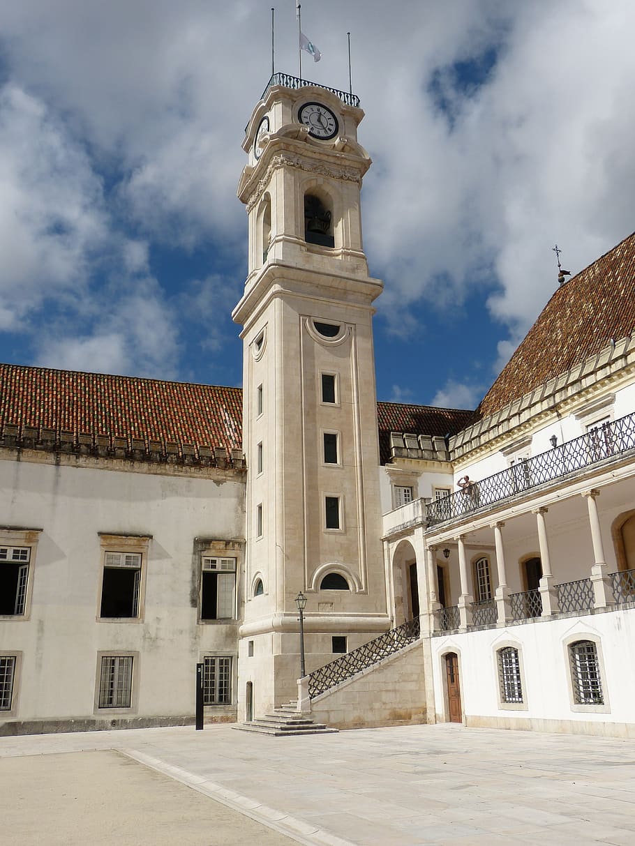 coimbra, portugal, university, historically, architecture, tower, HD wallpaper