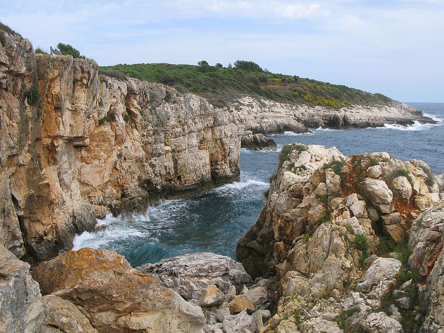 kamenjak, istria, croatia, mediterranean, adriatic sea, rock, HD wallpaper