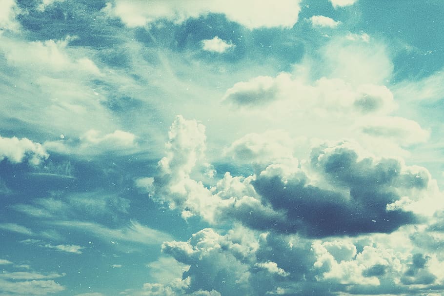 cloudy sky during daytime, white clouds, blue, cloud - sky, beauty in nature HD wallpaper