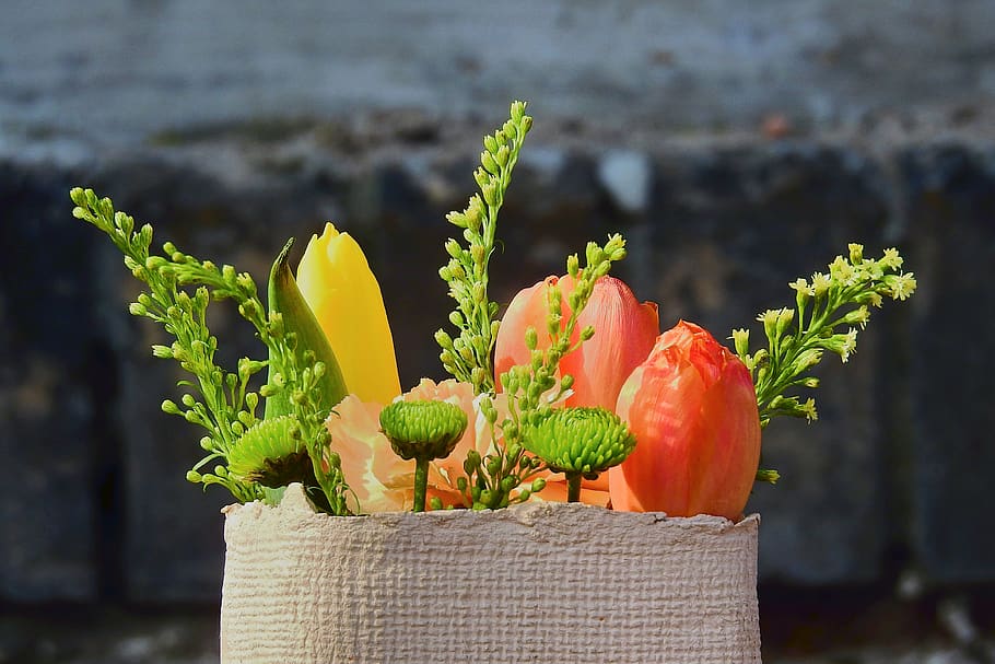 flowers, composition, decoration, freshness, food, healthy eating HD wallpaper