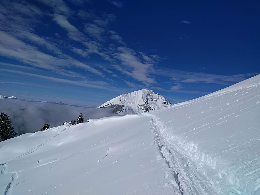 mountain, winter, snow, cold, scenic, ski, alpine, alps, cold temperature HD wallpaper