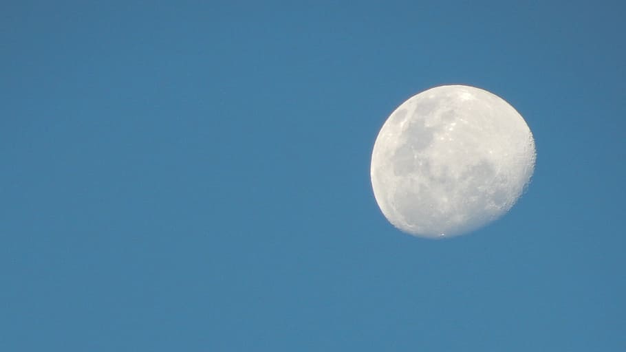moon, day, sky, space, astronomy, clear sky, night, blue, beauty in nature HD wallpaper