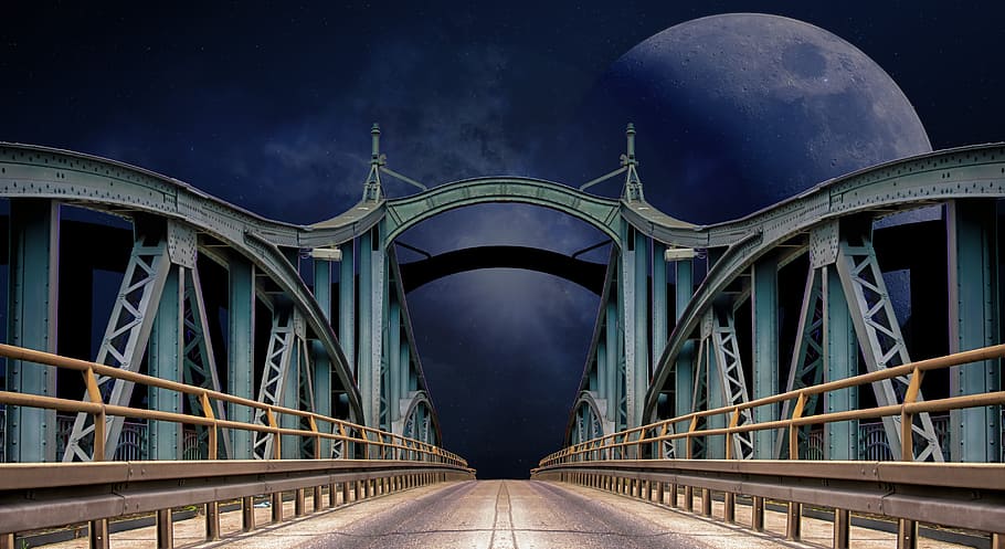 green and beige bridge digital wallpaper, mars, space, planet HD wallpaper