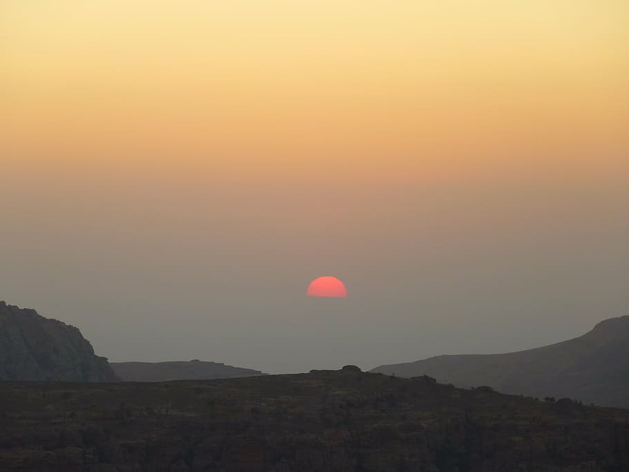 petra, jordan, holiday, travel, middle east, landscape, sunset, HD wallpaper