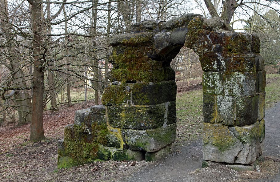 brown concrete arc, ruin, goal, old, lapsed, stone wall, building HD wallpaper