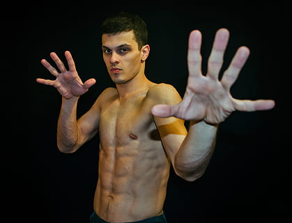 man raising hands, guy, boy, sars, relief, rack, view, press HD wallpaper