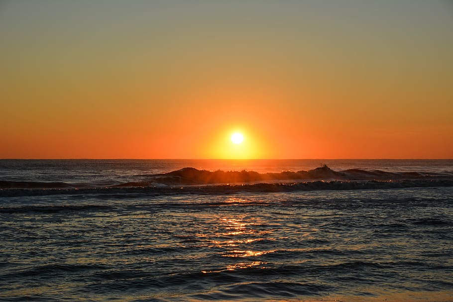 sunset, dawn, water, dusk, sea, sky, beauty in nature, scenics - nature HD wallpaper