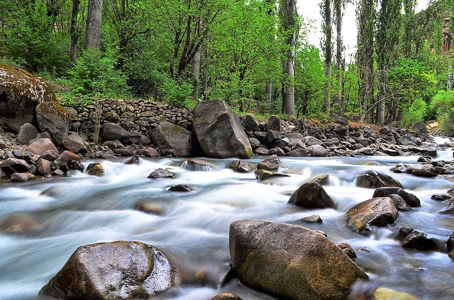 River, Landscape, Turkey, Nature, Green, open air, ispir, black sea HD wallpaper