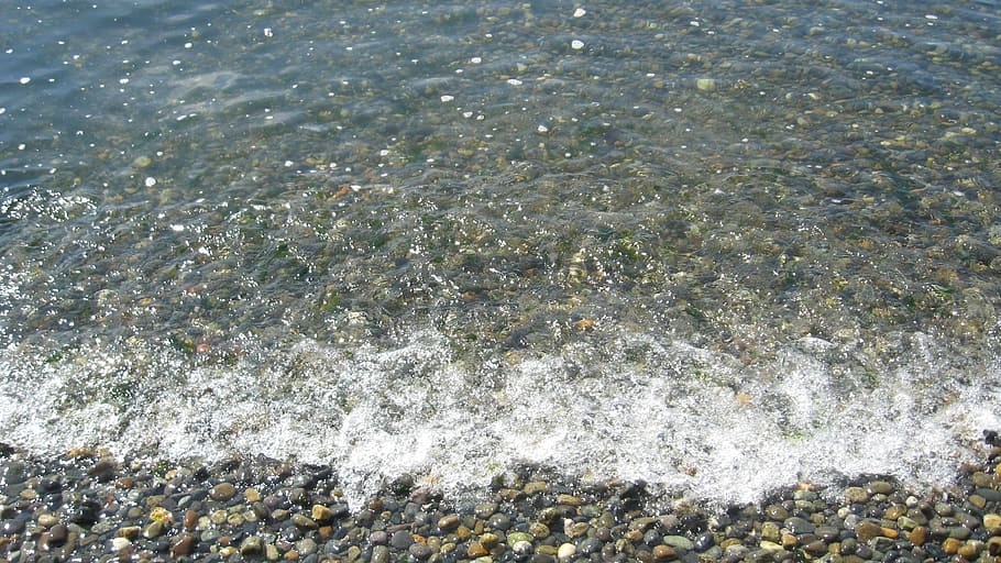 ocean, calm, seascape, water, nature, motion, high angle view HD wallpaper