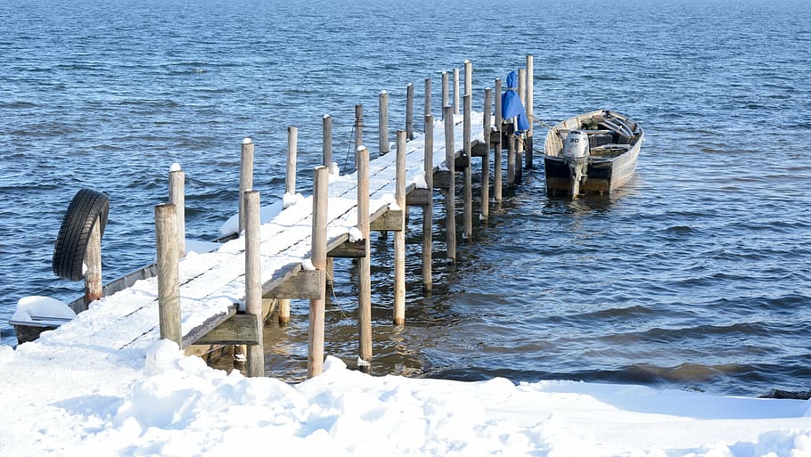 winter, water, boot, web, jetty, lake, cold, icy, pier, boardwalk HD wallpaper