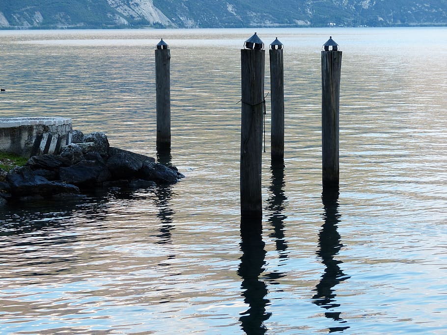 Water, Lake, Garda, Mole, Investors, post, shipping, sea, no people HD wallpaper