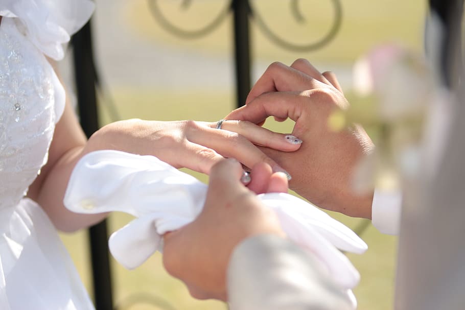 wedding, ring, replacement, two people, human body part, adult HD wallpaper