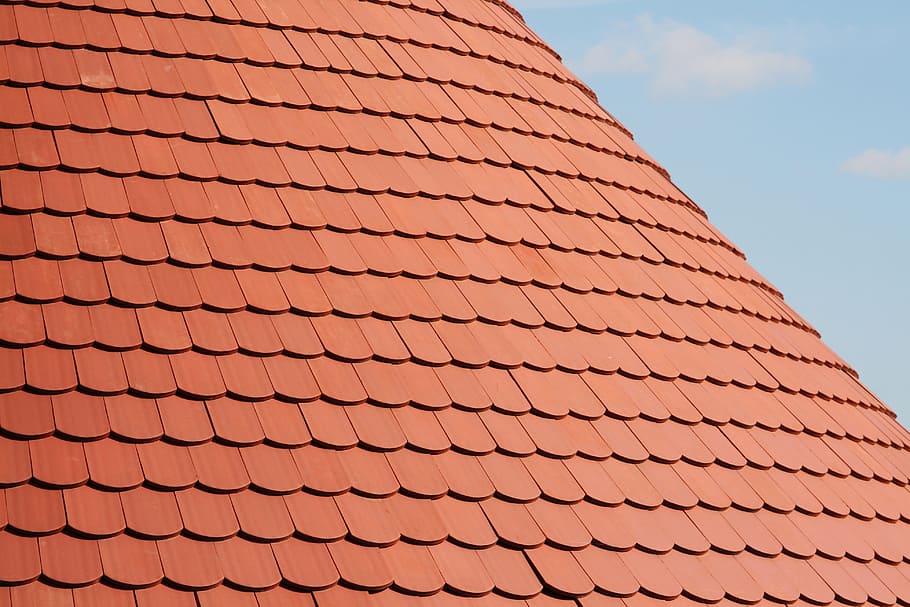 top, tile, house, rooftop, attic, building, construction, sky HD wallpaper