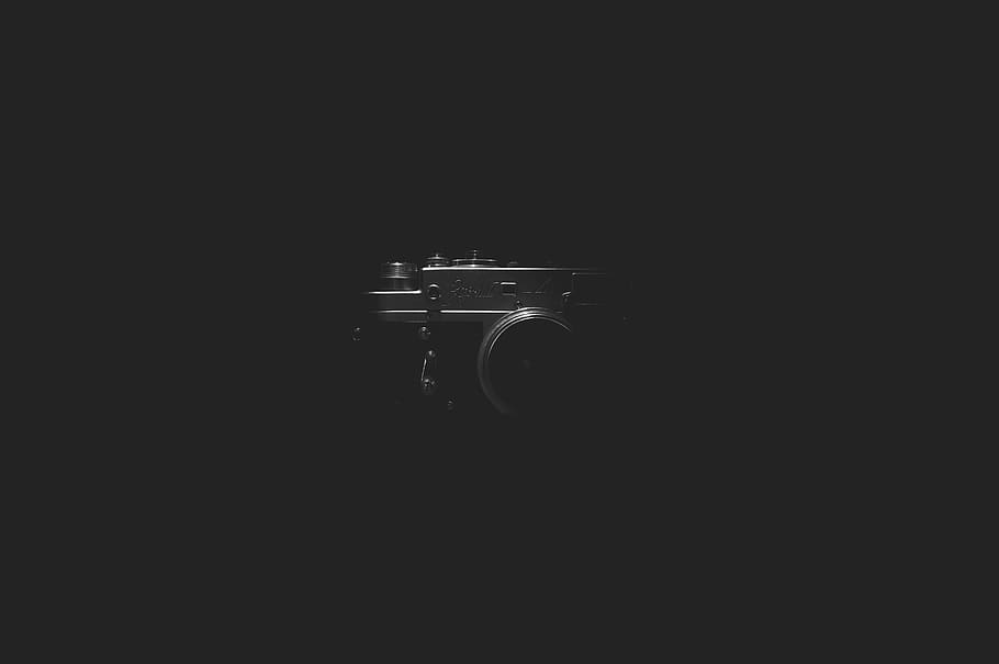 grayscale photograph of DSLR camera, untitled, dark, black, photography HD wallpaper