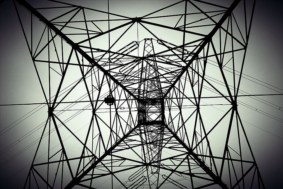 steel, technology, the power of, energy, electricity, sky, electricity pylon