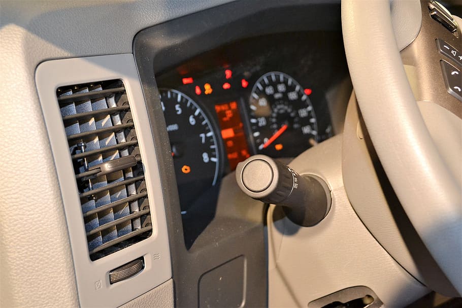 speedometer, dashboard, car, suv, air conditioner, vent, steering wheel, HD wallpaper