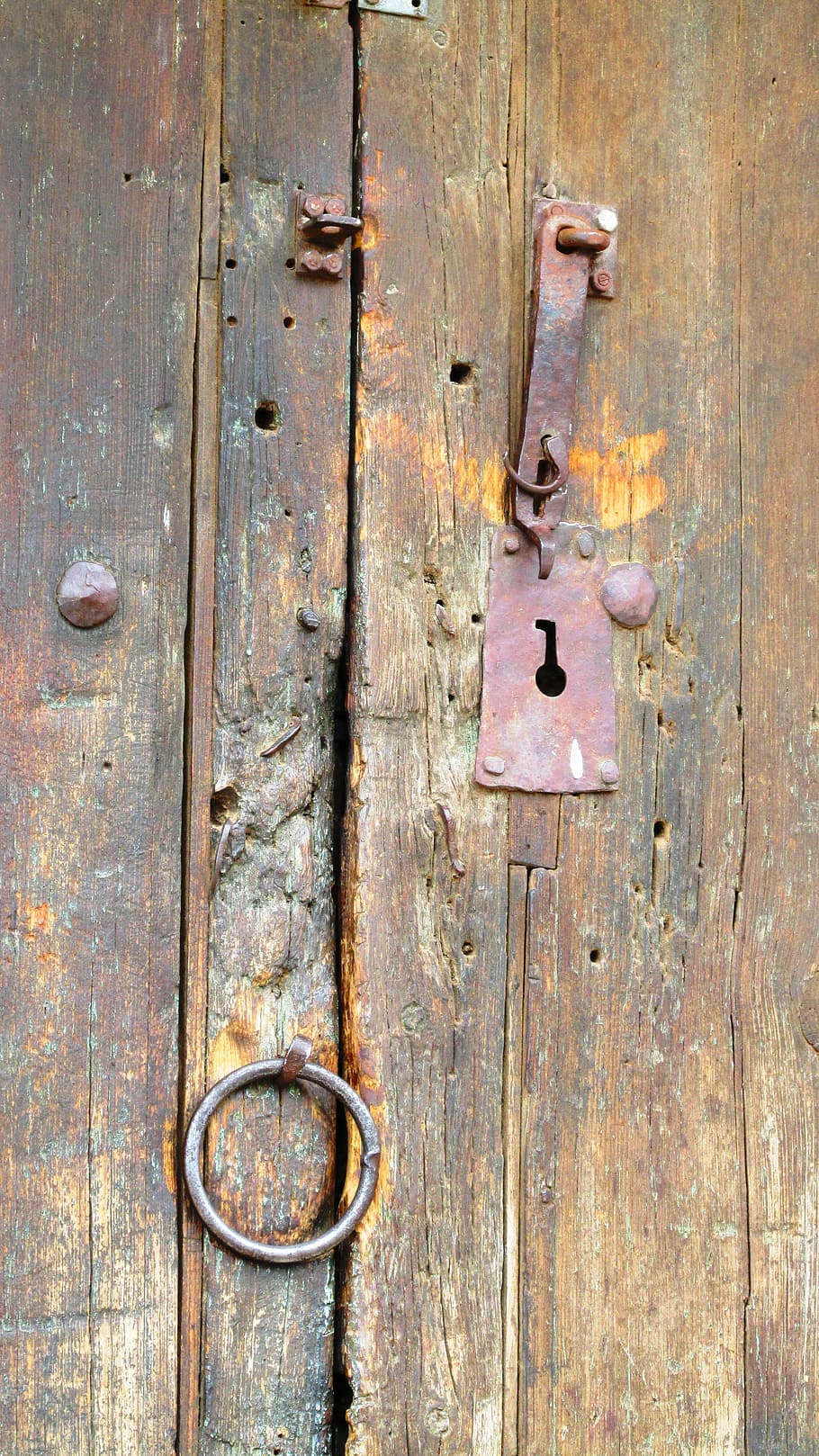old, rustic, door, locks, wooden, wood - Material, rusty, old-fashioned HD wallpaper