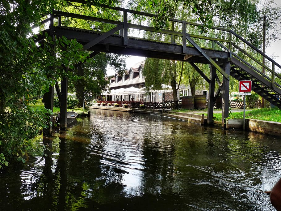 spreewald, depth, water, boot, nature, bridges, landscape, rowing HD wallpaper
