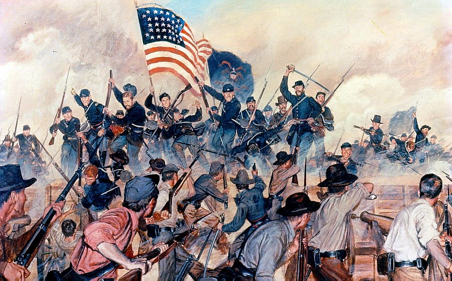 Union Soldiers Capture Vicksburg during the American Civil War, HD wallpaper