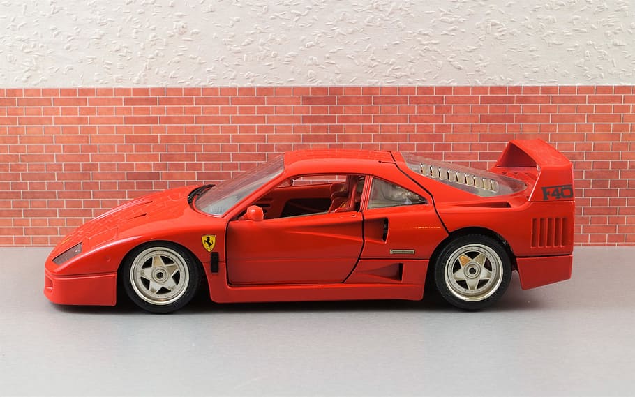 Model Car, Auto, Ferrari, red, sports car, toys, racing car HD wallpaper