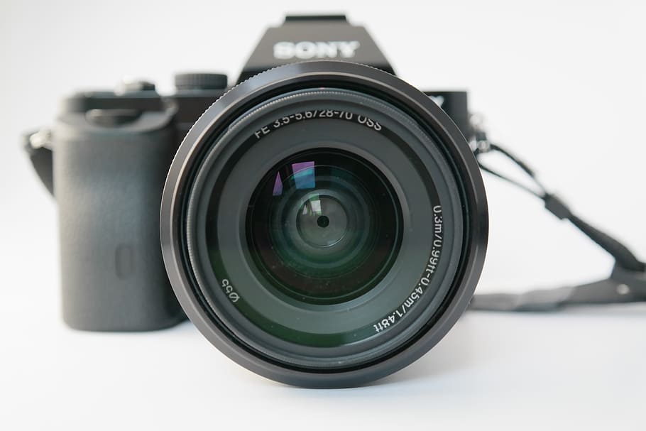 black Sony DSLR camera, Zoom Lens, Photo Camera, focal length, HD wallpaper
