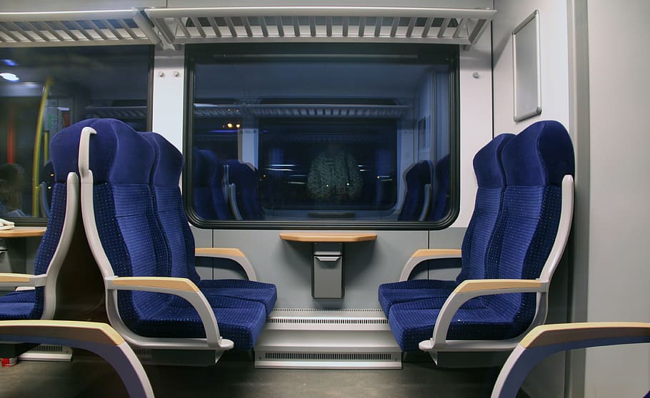empty seats inside train, arriva spurt, interior, seating, netherlands HD wallpaper