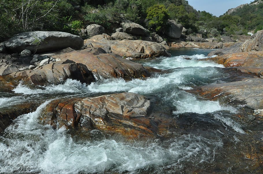 river, stream, rapids, rocks, white water, rock - object, solid HD wallpaper