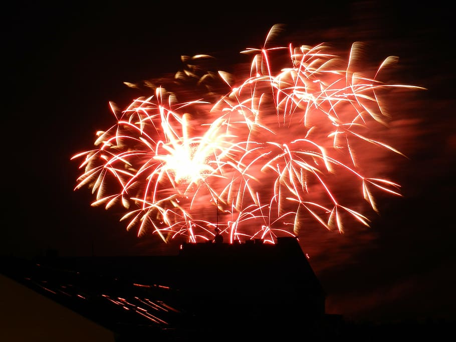 fireworks, dresden, night, firework display, firework - man made object HD wallpaper