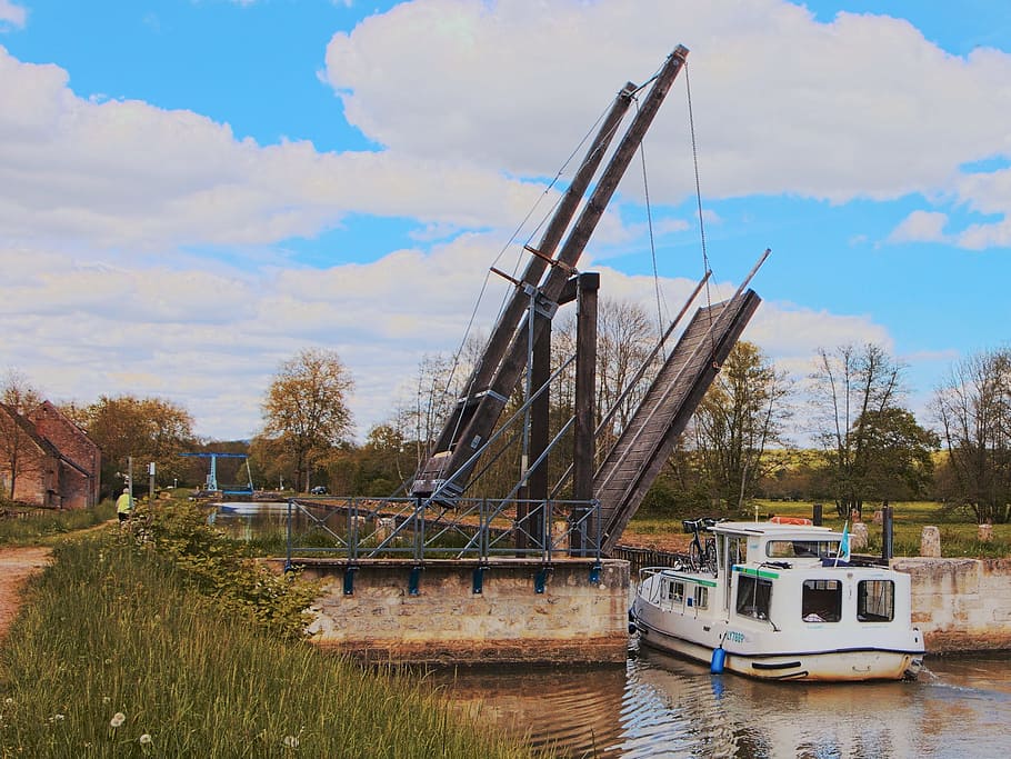 Drawbridge, Nièvre, Navigation, Channels, marina, the nivernais canal HD wallpaper