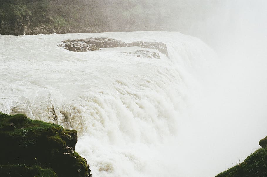 waterfall, stream, mist, scenics - nature, beauty in nature HD wallpaper