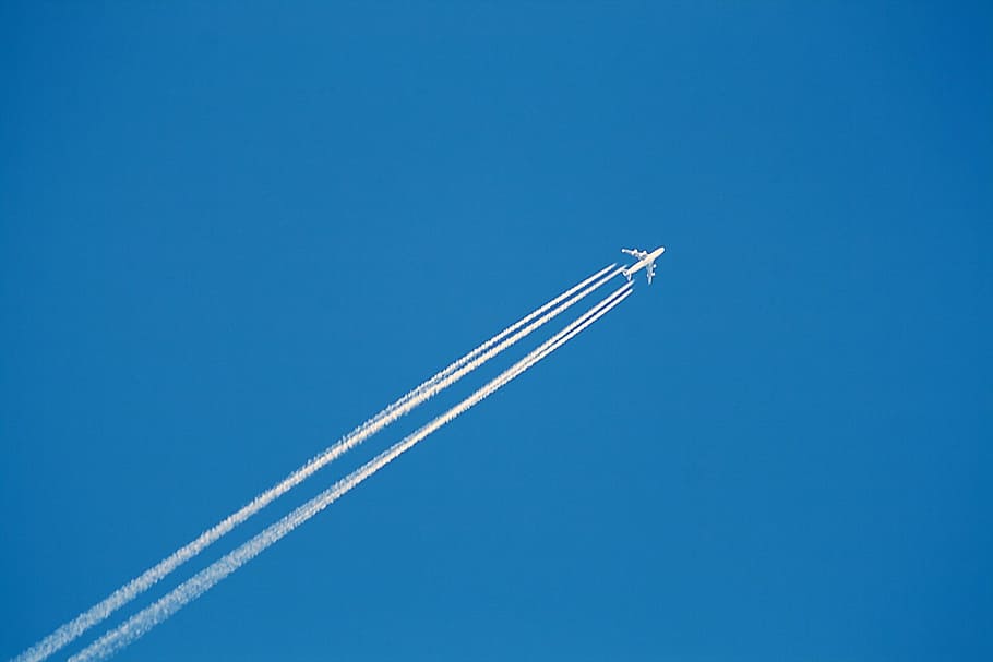 Aircraft, Sky, Blue, Fly, Flyer, Travel, vapor trail, transportation HD wallpaper