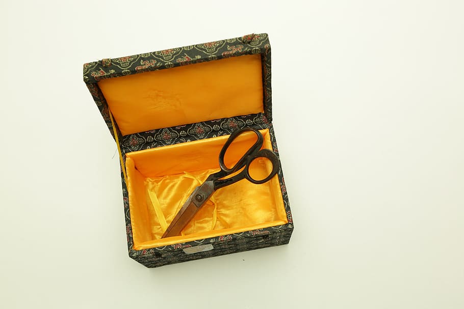 Box, Treasure, Sewing, Scissors, Tissue, seamstress, fashion HD wallpaper