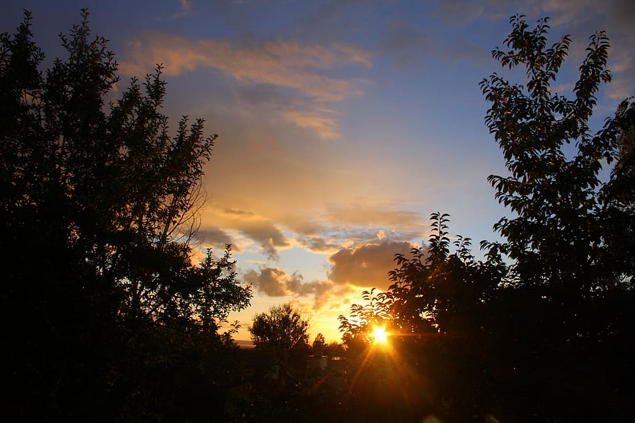 sunset, cloud, rays, sky, nature, landscape, sunlight, summer HD wallpaper