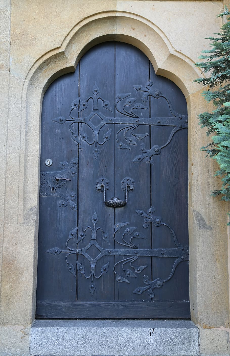 oak door, old, castle, input, places of interest, middle ages HD wallpaper