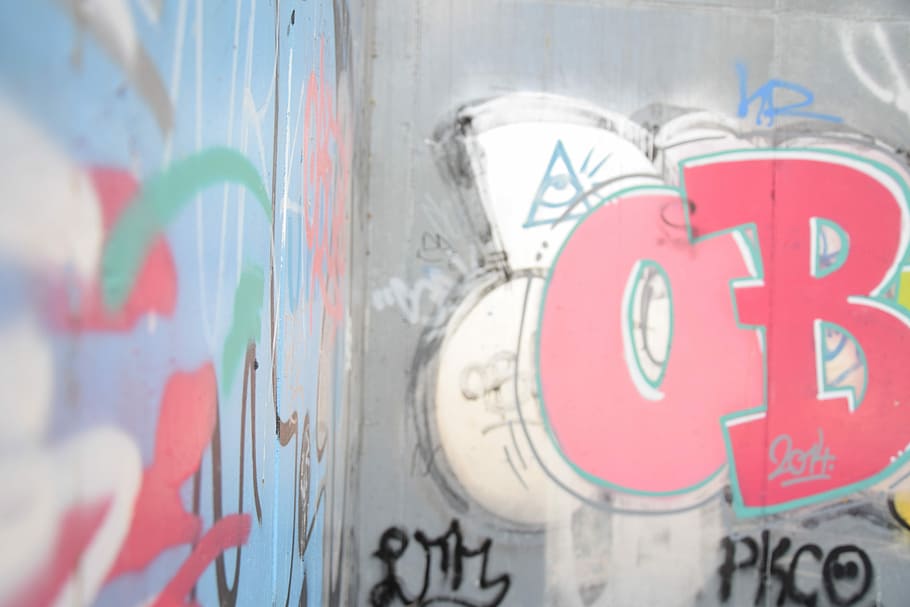 assorted-color graffiti, assorted wall vandals, street art, urban