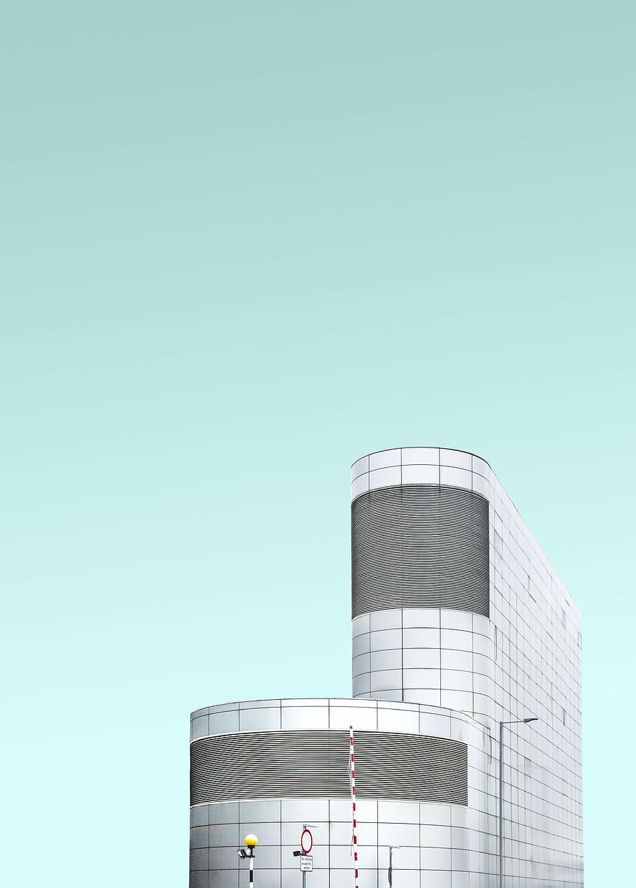 closeup photography of building, white and gray building illustration HD wallpaper