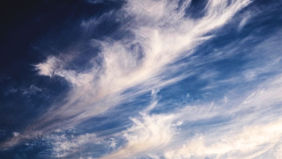 blue and white sky, blue sky with white clouds, nature, weather HD wallpaper