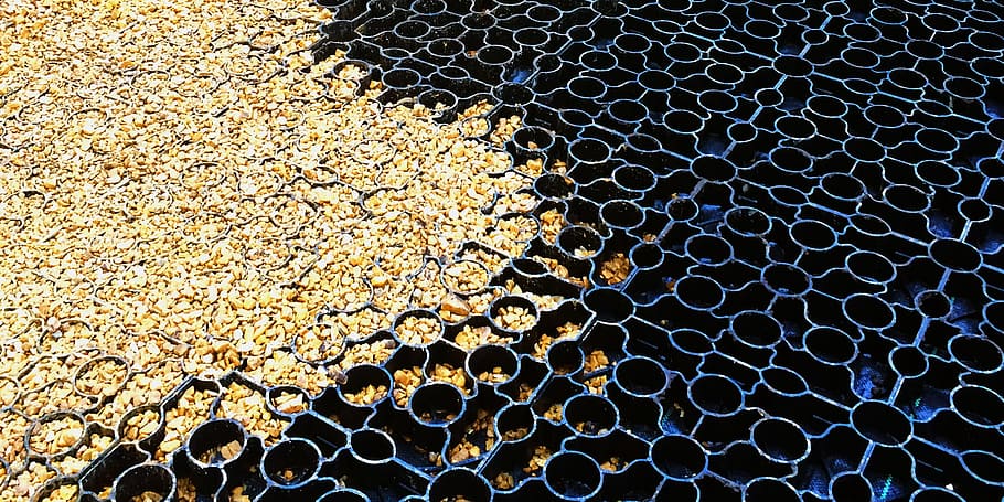 Gravel, Grid, Ground Reinforcement, construction, surface, building HD wallpaper