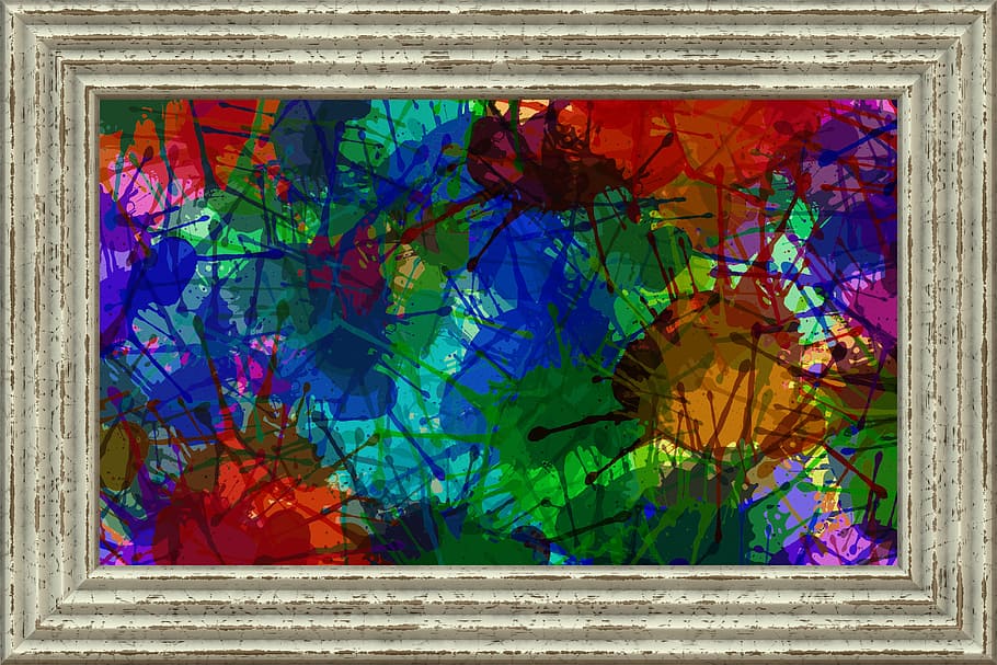 embroidery, dab, frame, old, antique, color, spray, colorful HD wallpaper