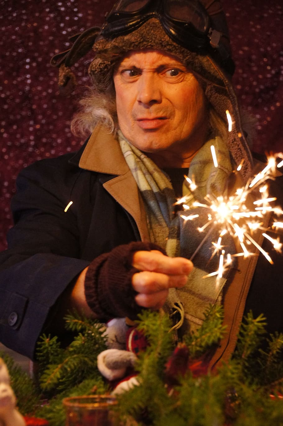 christmas, lighting, lights, advent, sparkler, man, one person HD wallpaper