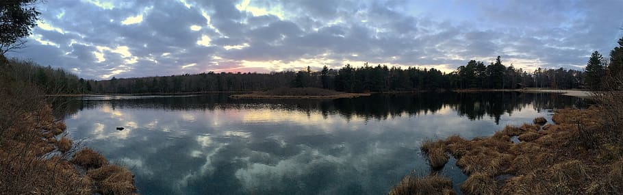 Lake, Sunset, Clouds, Light, Reflection, water, nature, sky HD wallpaper